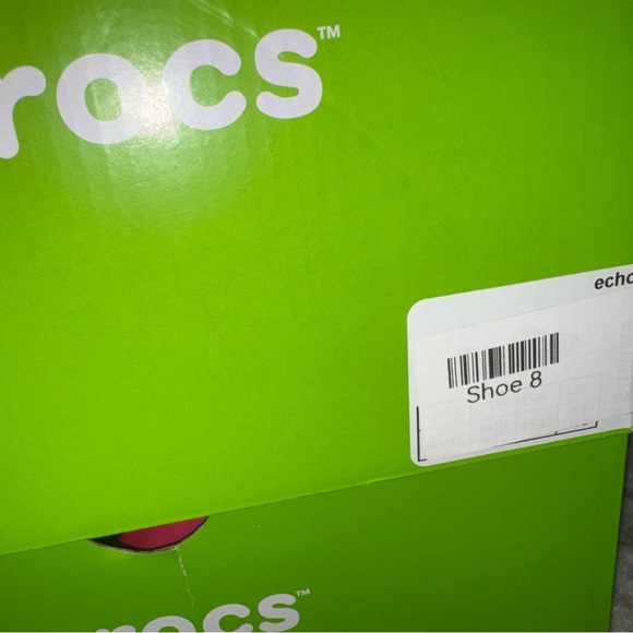 CROCS Echo Wave Slip-On Beige Clog with Green Footbed - Picture 8 of 8